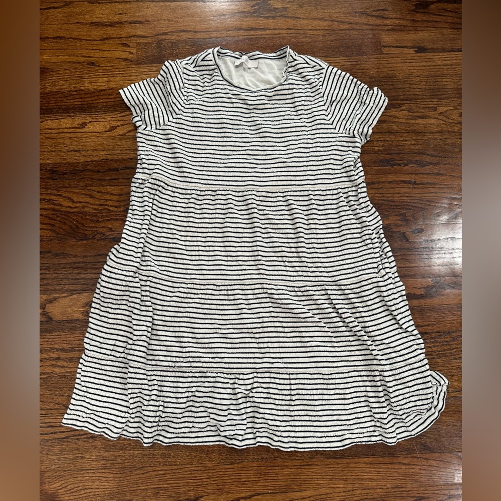 Loft tiered mini dress. L. Never worn.